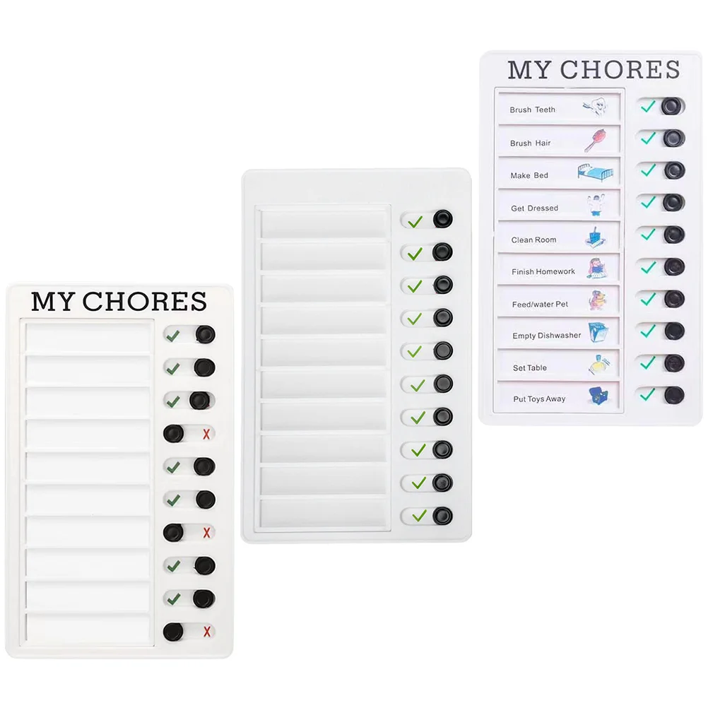 

3Pcs Chore Chart for Kids Memo Checklist Board Portable Chores Chart Planning Reminder Chart