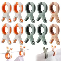 10PCS Large Beach Towel Clips Plastic Strong Windproof Clothes Pegs Quilt Hanging Clip Reusable Non-slip Fixed Drying Clothespin 1