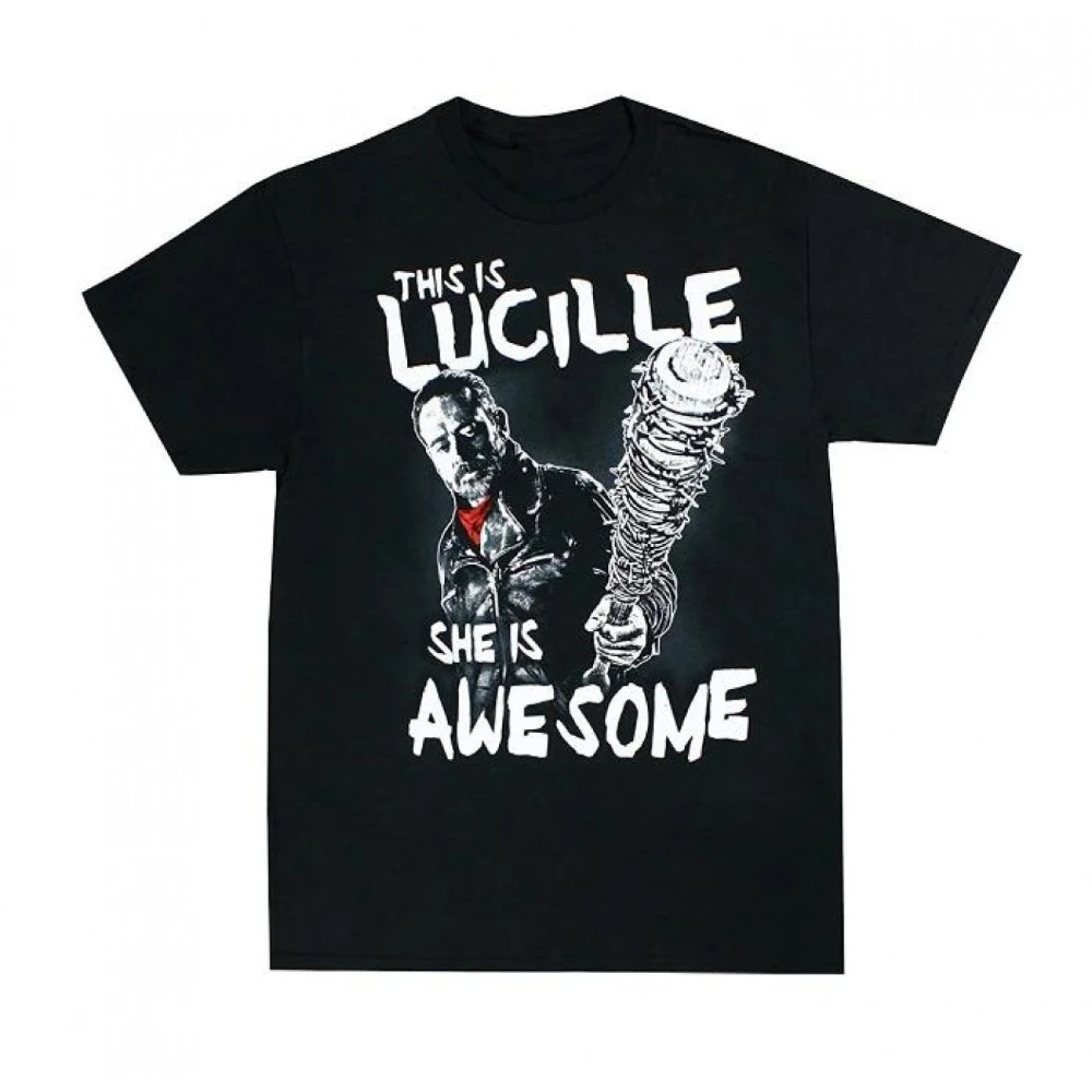 The Walking Dead Negan Lucille Grafik-T-Shirt, offizielles TV-Show-Merchandise, Vintage-Comic-Stil mit Negan Lucille-Design