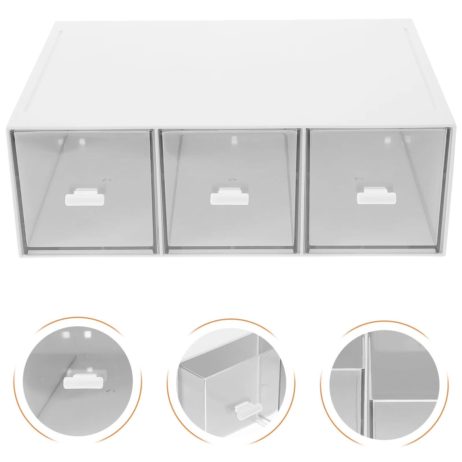 

Stationery Storage Box Desk Organizer Makeup Stand Plastic Drawer Cabinet White Bathroom Office