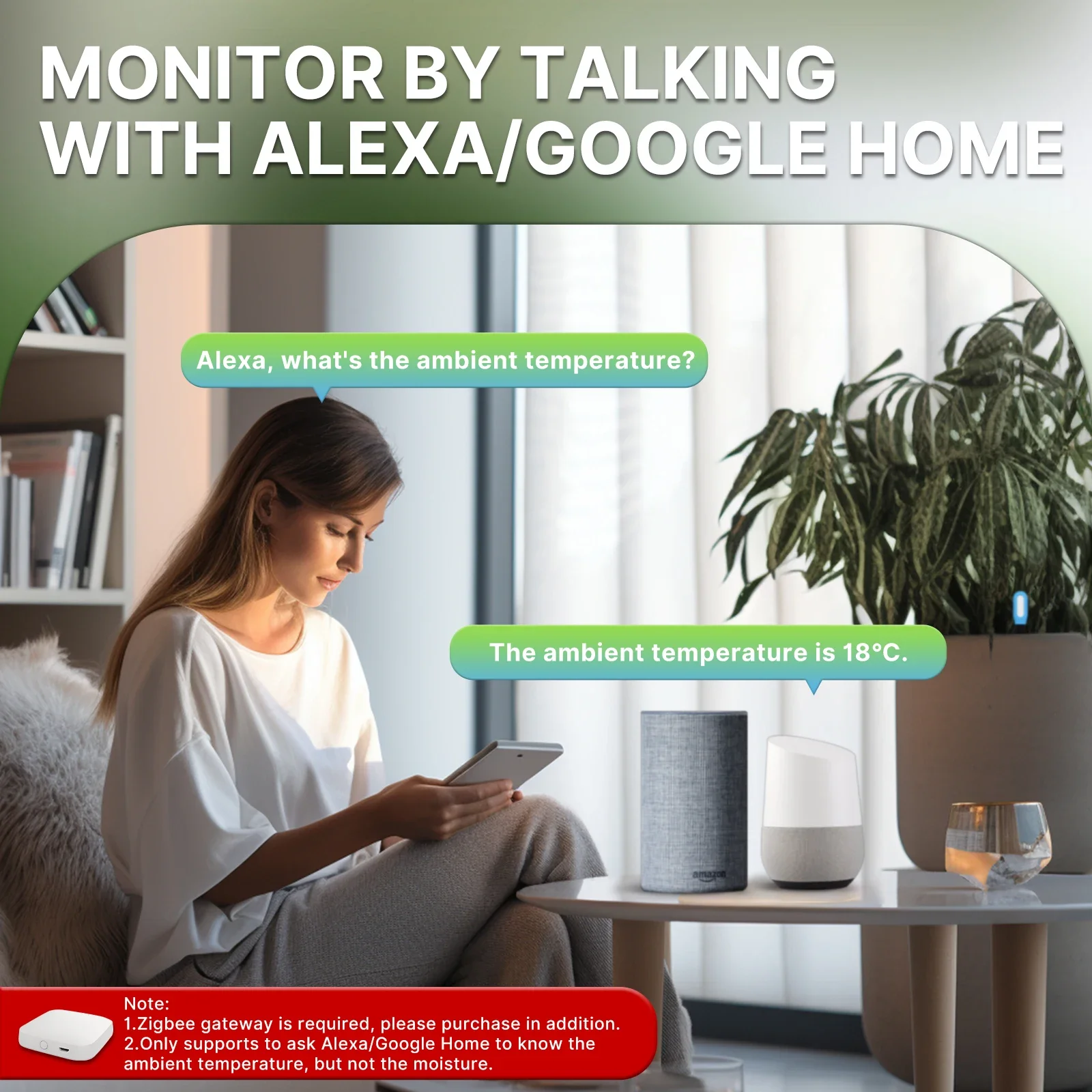 Sensore ZigBee 3.0 Per Umidità E Temperatura Del Terreno – Impermeabile, Monitoraggio In Tempo Reale, Compatibile Con Alexa E Google Home