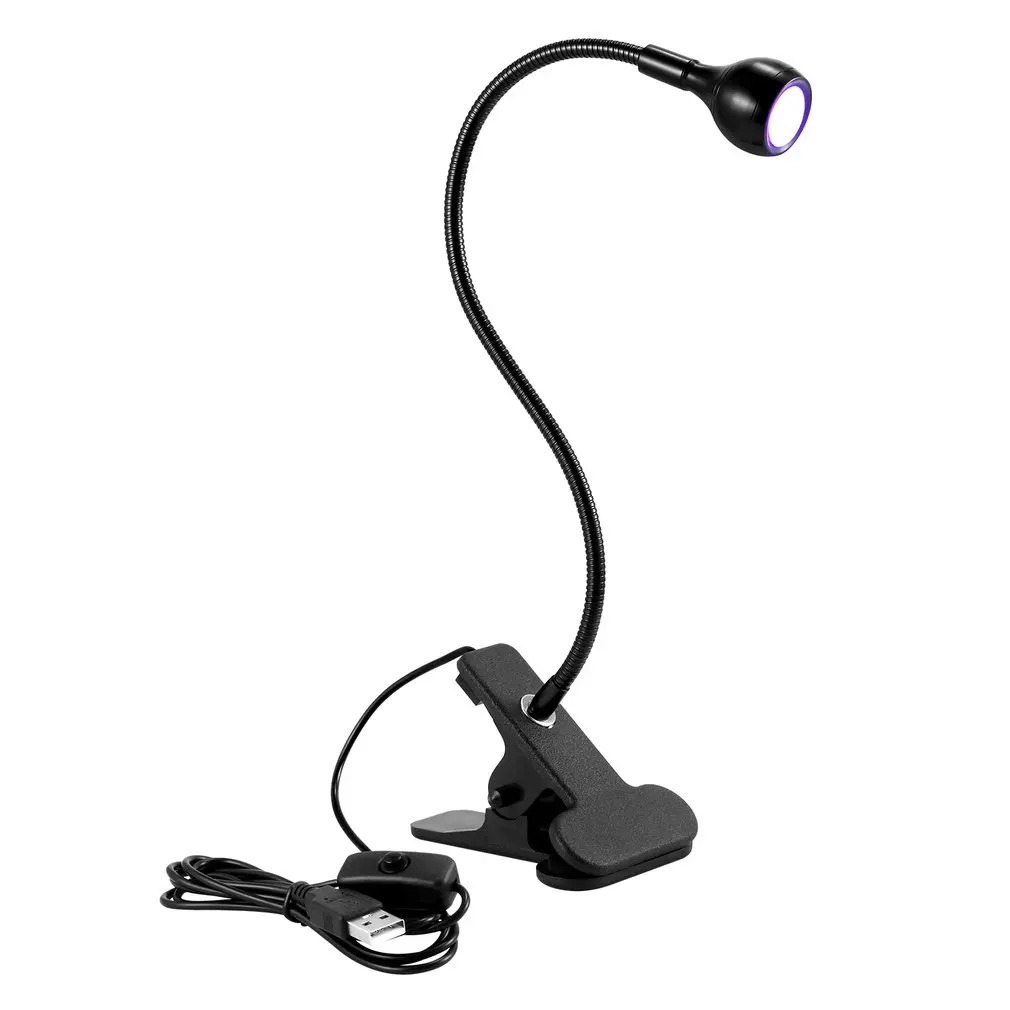3W Purple Lamp Mobile Phone Repair Green Oil UV Glue Curing Purple Light Clip Lamp USB Reading Eye-protection Night Light