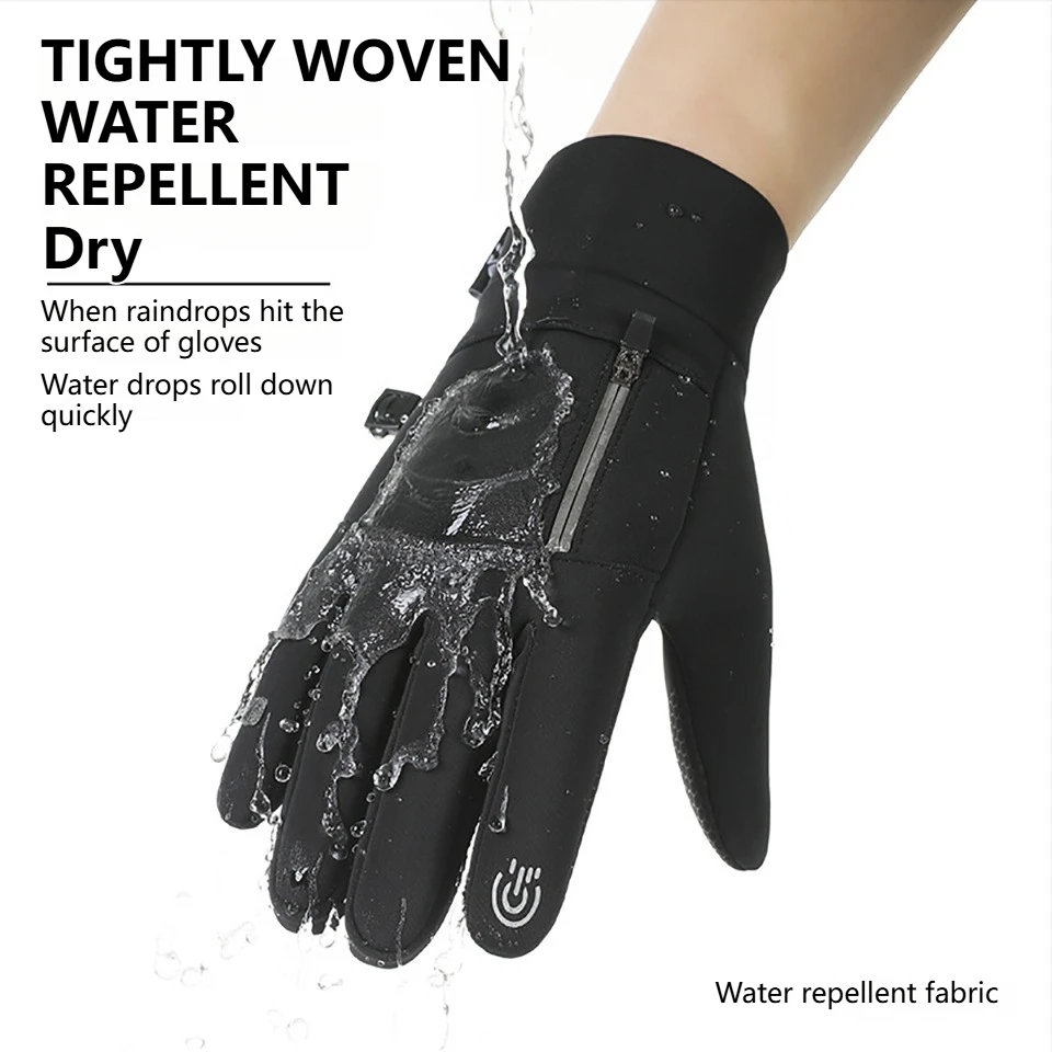 GTUBIKE Winter Outdoor Cycling Gloves for Men and Women Touchscreen Windproof Warm Sport Silicone Non-slip Motorcycle Gloves