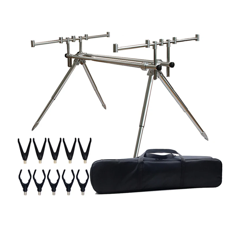 NDNCZDHC Bs04 Aluminium Carp Fishing Rod Adjustable Fishing Rod Pod Set  Portable Carp Fishing Kit with Storage Bag for Bank Fishing