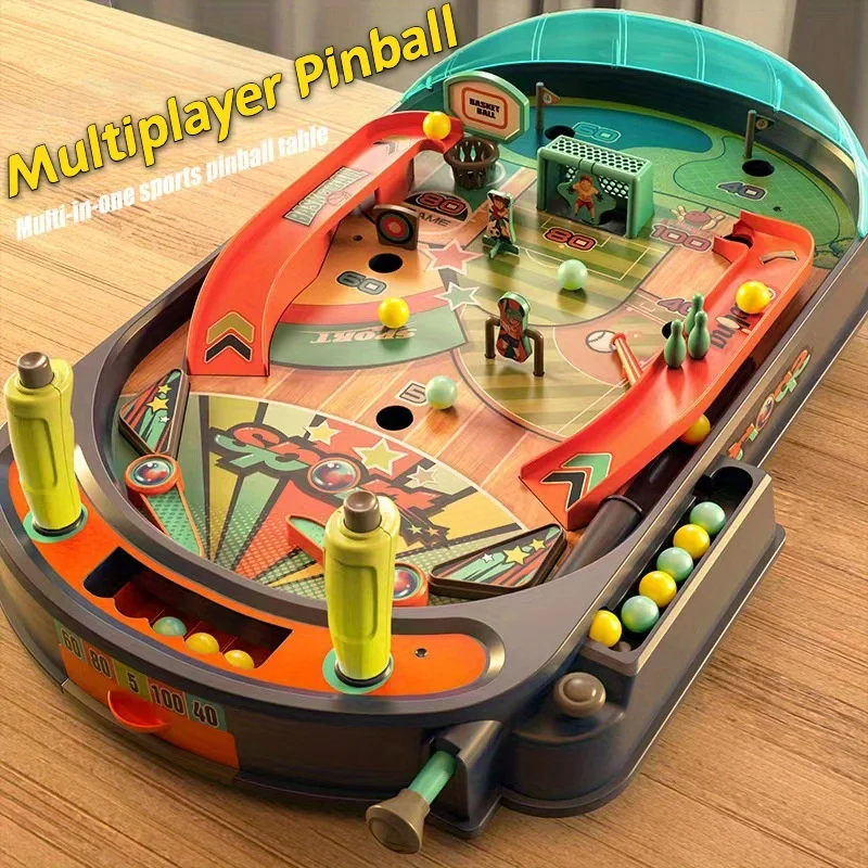 Kids Pinball Machine, Dual Player, Educational Game Toy 2
