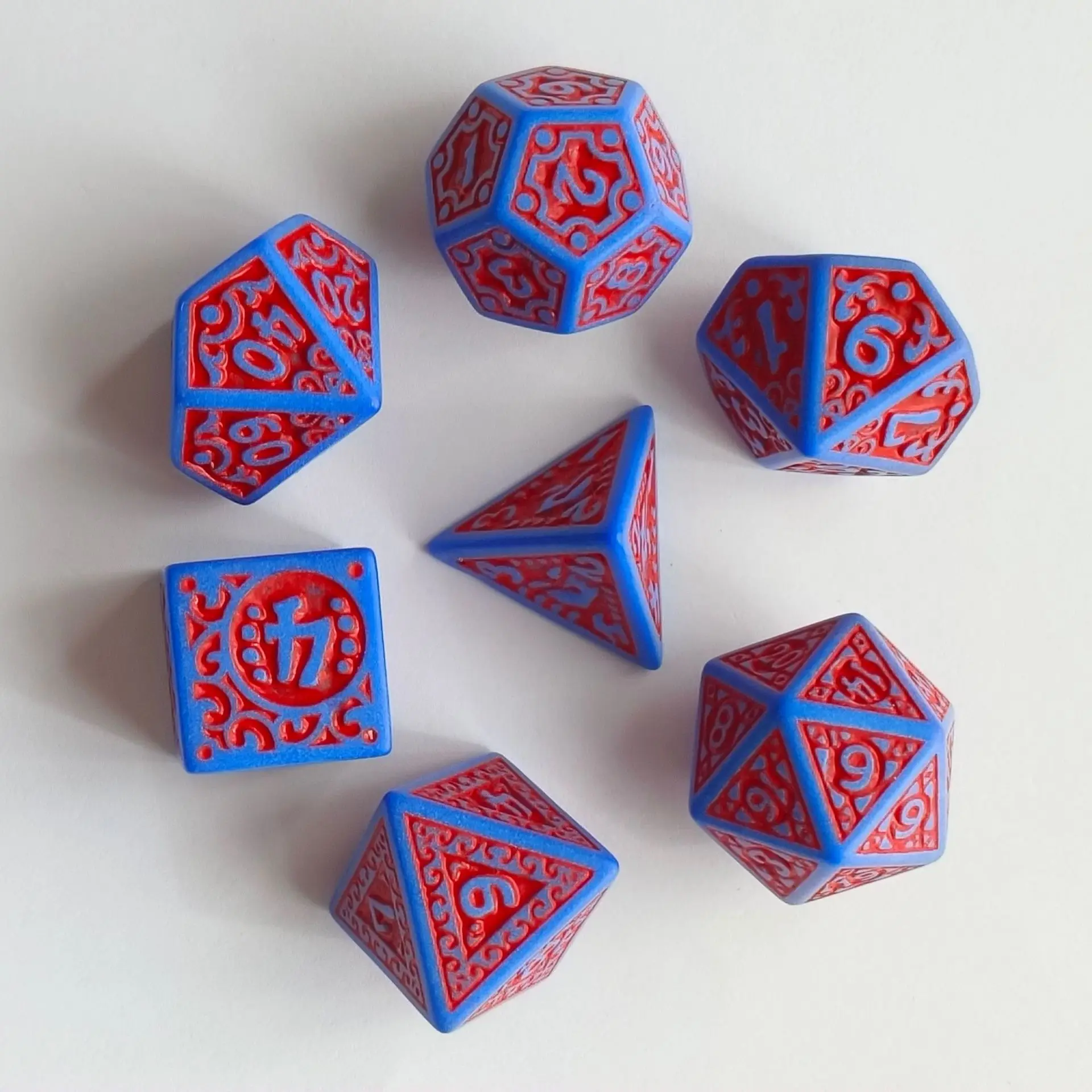 Acrylic Dice Game Dice Dice Set 7pcs/lot Polyhedral Dice Double-colors DND RPG TRPG Dice Set for Entertainment Board Game D20 D12 D10 D8 D6 D4 Table Game