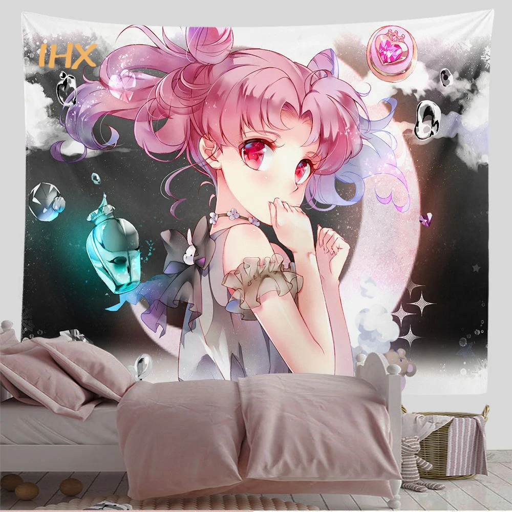 Kawaii Room Decor arazzo giappone Anime ragazza carina arazzo appeso a parete College Dormit camera da letto estetica arazzo decorazione casa