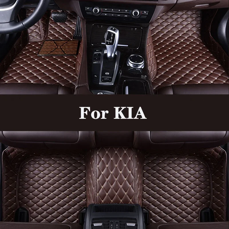 

Full Surround Custom Leather Car Floor Mat For KIA Opirus Proceed Stinger Sorento Carens Camival Seltos Soluto K2 Auto Parts