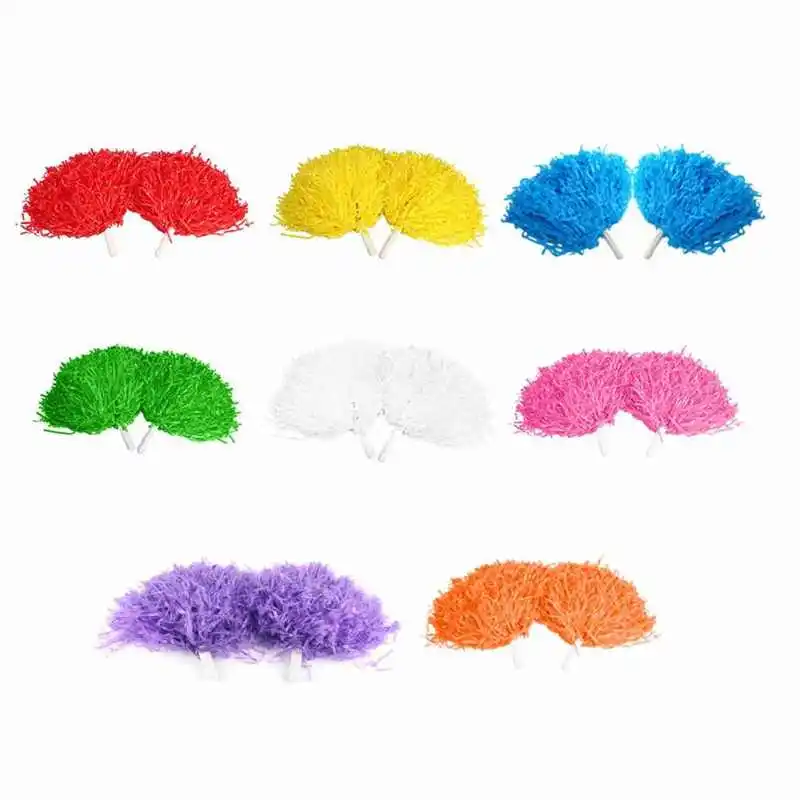 Pompoms 2pcs 8 Colors Cheering Pom Ball Cheerleader Pom Poms Squad Cheer Sports Party Dance Club Sport Supply Cheerleading Pom Poms Cheerleading Ball