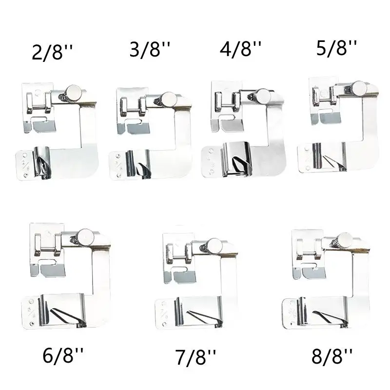 6/9/13/16/19/22/25mm Domestic Sewing Machine Foot Presser Foot Rolled Hem Feet For Brother Singer Sewing Accessories