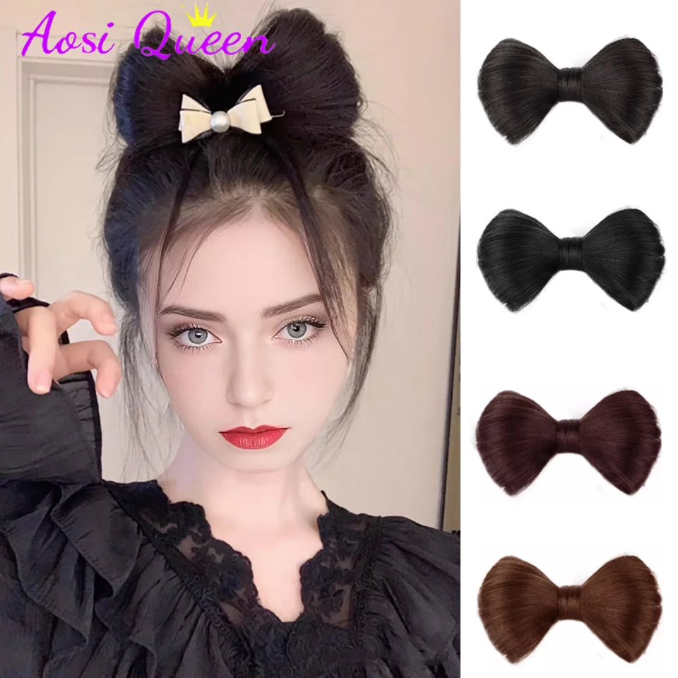 

AS Bowknot Meatball Head Wig Ancient Style Hair Bag Hanfu Hair Bun Wig Hair Ring