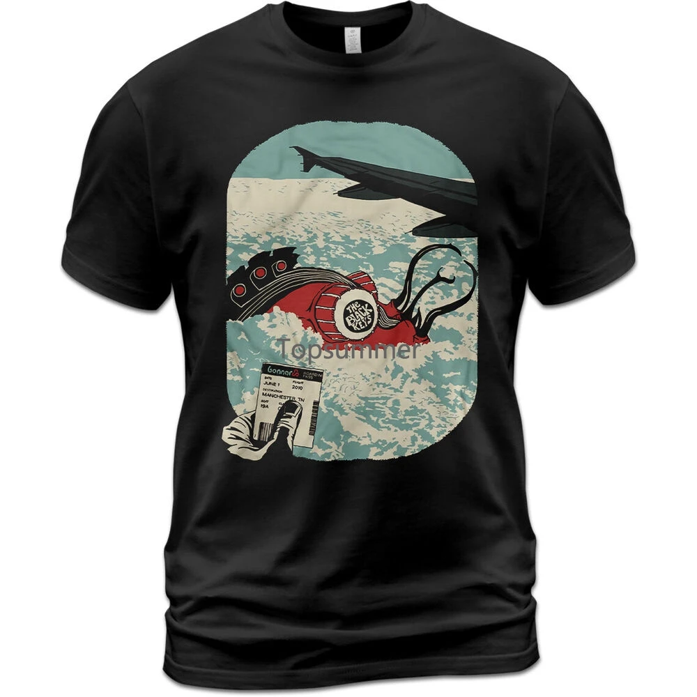 T-Shirt Unisex In Cotone The Black Keys Tour A Manchester Tn Giugno 2010 Concert