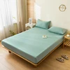 Waterproof Fitted Sheet Queen Size Mattress Cover Solid Color Fit Sheet With Elastic Band Bedsheet 90x200 160x200 Bed Cover 2