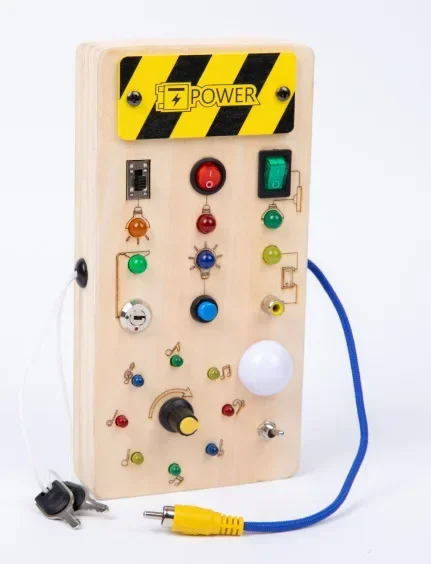 Wooden Montessori Busy Board with LED Light for Toddlers Ages 2-4 - Picture 7 of 20