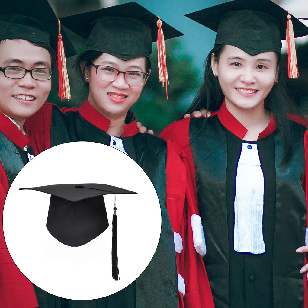 Academic Hat Headwear Academy Souvenir Caps Decoration Cosplay Supplies DIY Unisex Closure Graduation Hat Headmaster/Red graduation hat