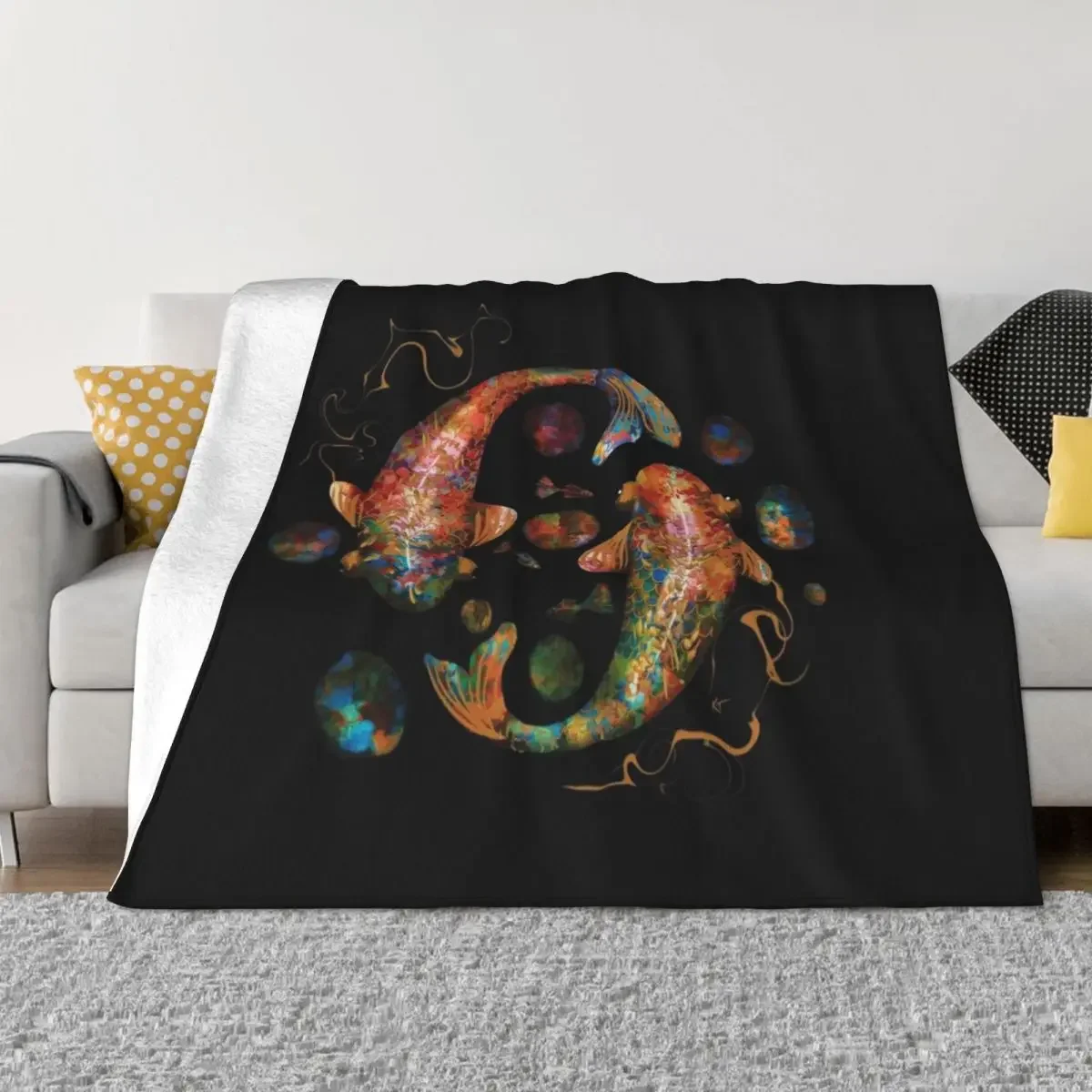 

Плед Lucky Koi Treasure, одиночное пушистое одеяло для Хэллоуина