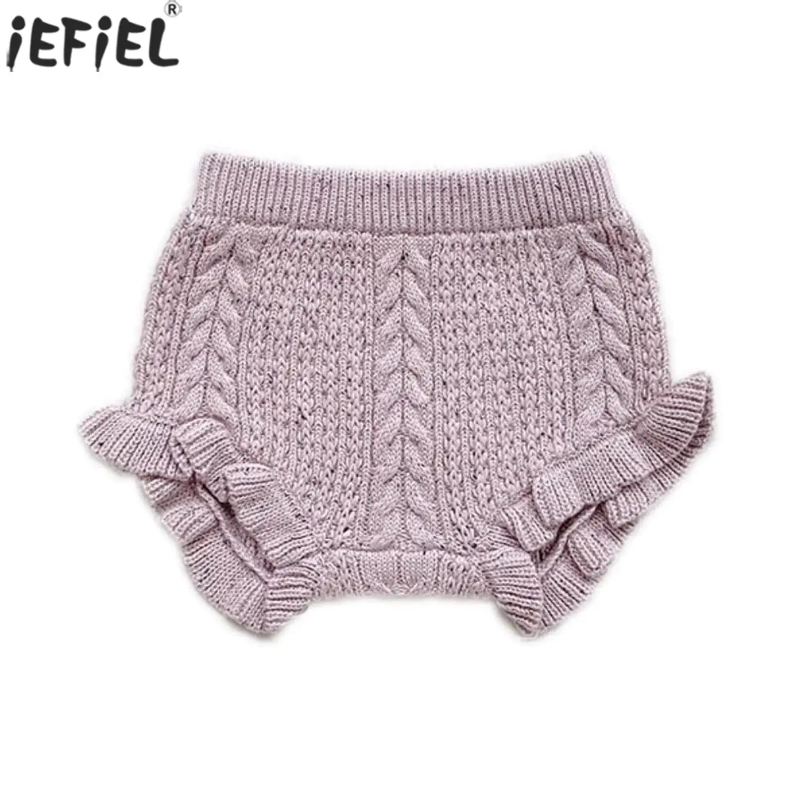 

Toddlers Baby Warm Cotton Knit Bloomers Stretchable Cable Knitted Cute Ruffles Shorts Flounce Diaper Covers Underwear Panties