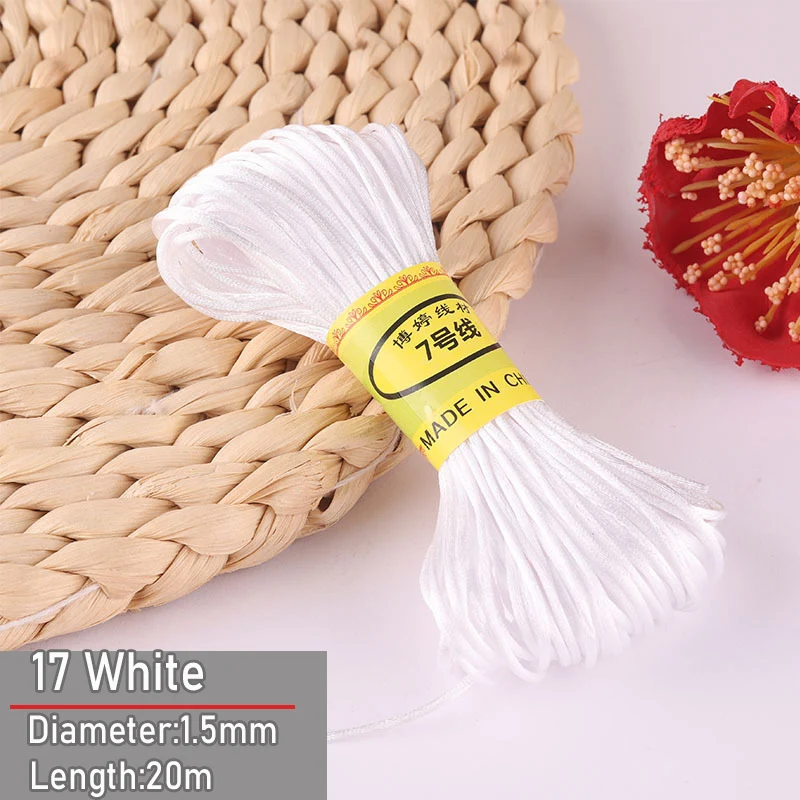 Bulk Nylon Satin Cord for DIY Knotting and Jewelry Making - 1.5mm Thickness