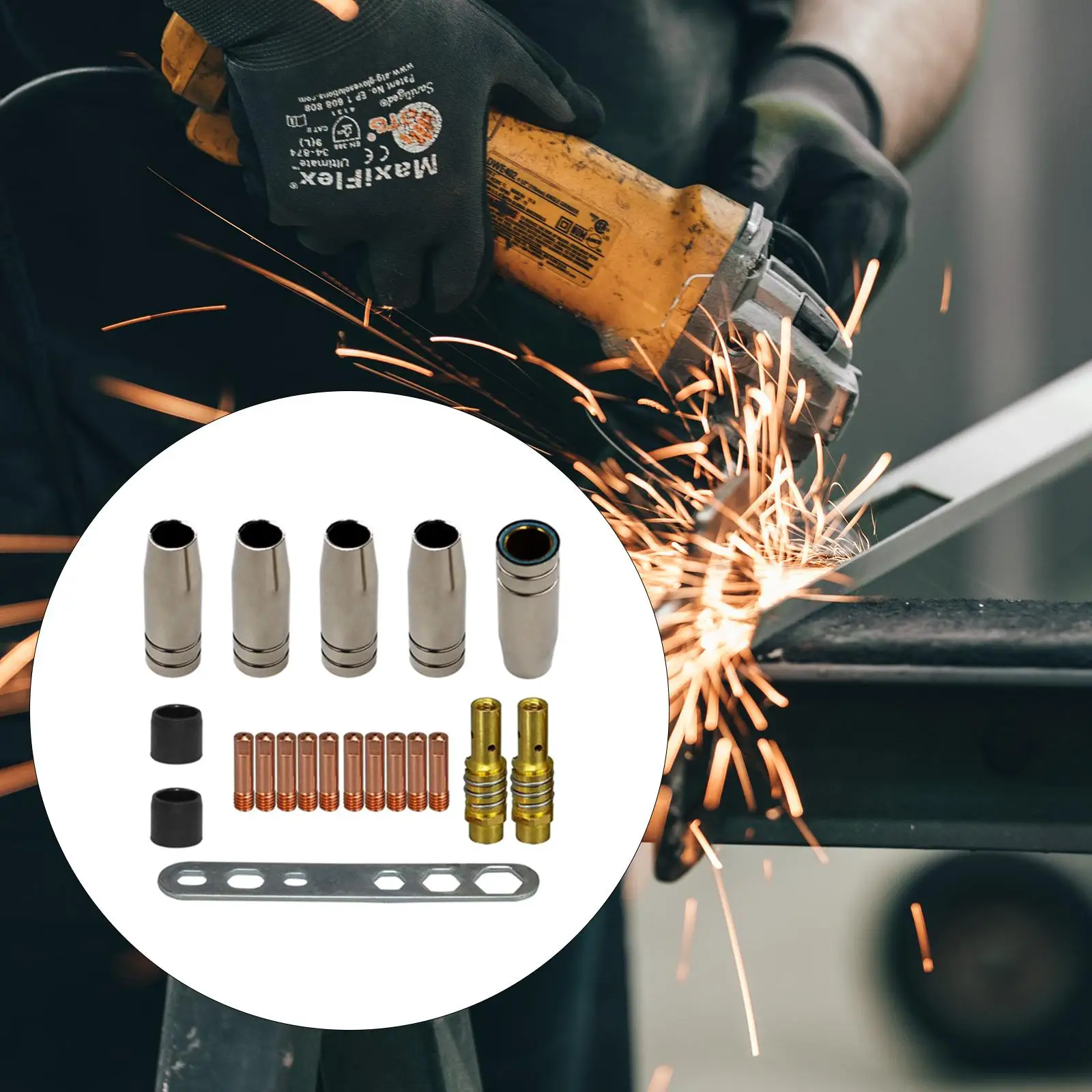 Welding Accessory Durable Connecting rod Welding Torch Accessories Kit for Replacements Parts 4