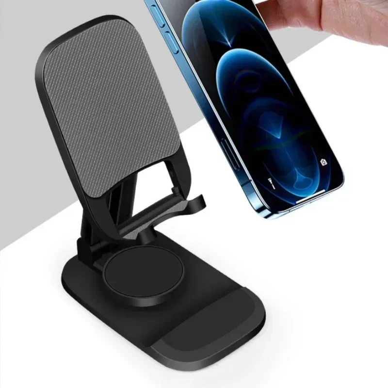 Cell Phone Stand Desktop Rotatable Live Broadcast Video Conference Shooting for Cell Phone Tablet Computer 360 ° Lifting Support