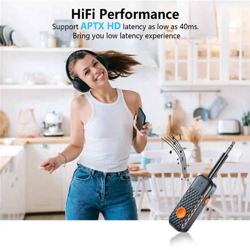 -A90P 5.2 Bluetooth 수신기 및 송신기 낮은 대기 시간 APTX 스마트 1  2 헤드폰 스피커에 적합 자동차 TV, 내구성