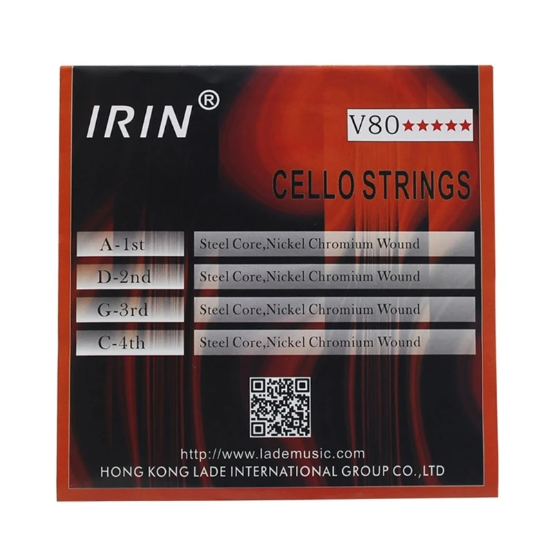 652D Cello Strings Replacement Full Set with Stainless Steel Nickel Plated Ball End Musical Instrument Part Replacements