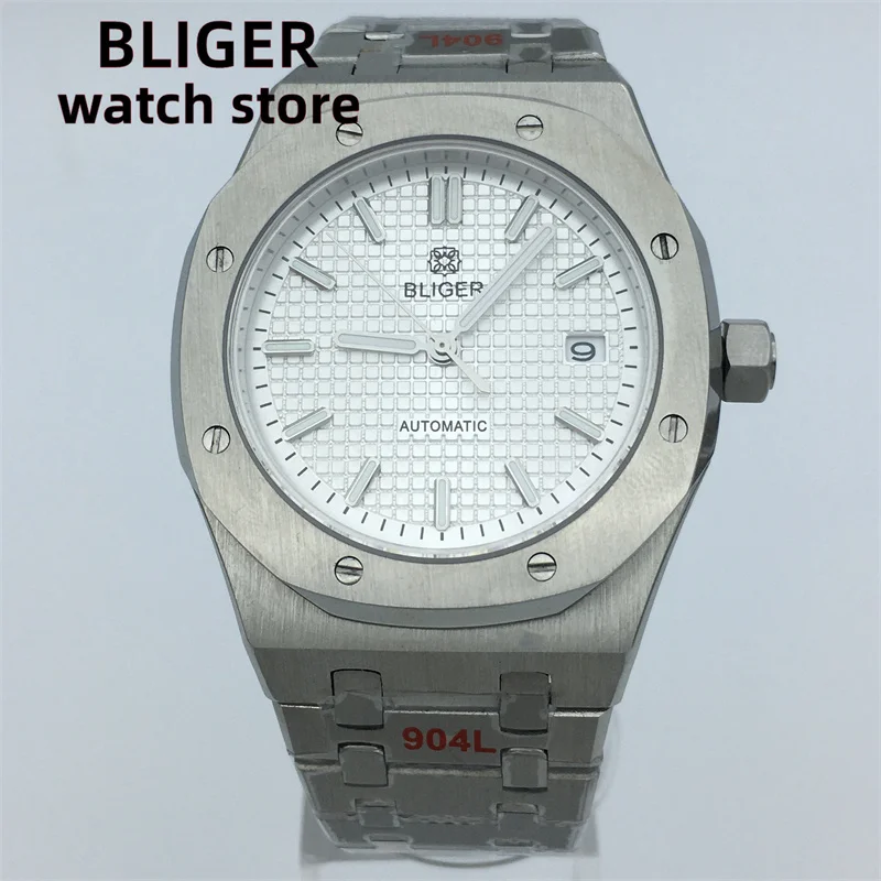 BLIGER Top Brand 41mm Classic Dial Luxury men's mechanical watch NH35 PT5000 movement sapphire glass stainless steel case strap