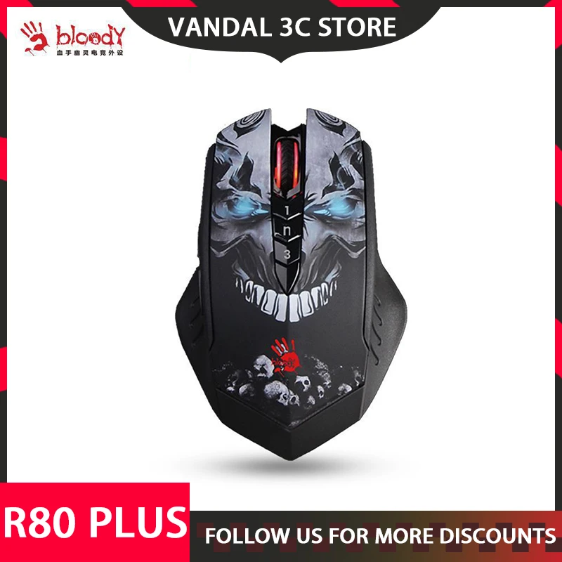 

Bloody R80 PLUS 2.4GHz Wireless Bluetooth Gaming Esports Mouse 26000DPI 8 Buttons FC LOL Computer Mice for Gaming Laptop Desktop