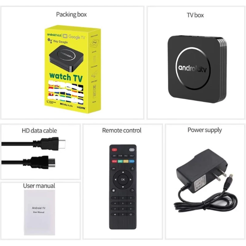 رسيفر ذكي بنظام أندرويد 14للشاشات android tv box