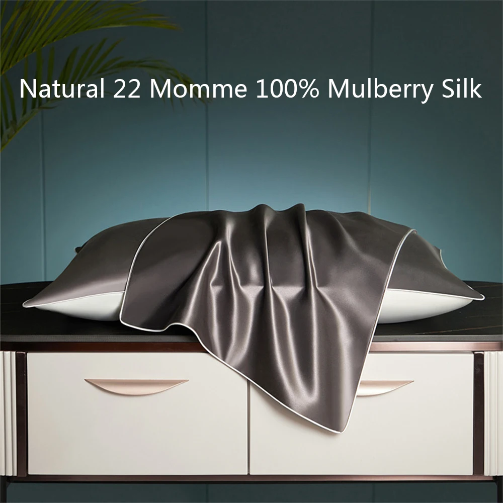 juwensilk pure silk pillowcase slip imitated mulberry plain bed 100% satin queen pillow case cover king twin home Natural 22 Momme 100% Mulberry Silk satin multicolor pillowcases pillow cases Envelope Closure standard queen king 48*74cm