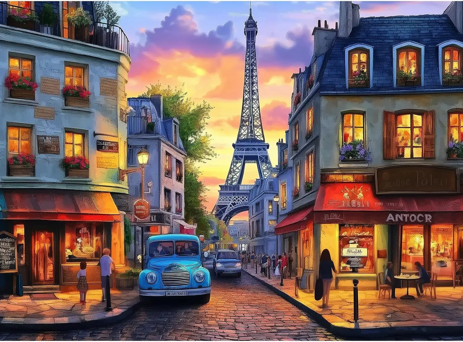 300/500/1000 Pieces Adult Eiffel Tower Jigsaw Puzzle Stress Relief Entertainment Toys Streetscape Landscape Wooden Puzzles Gift