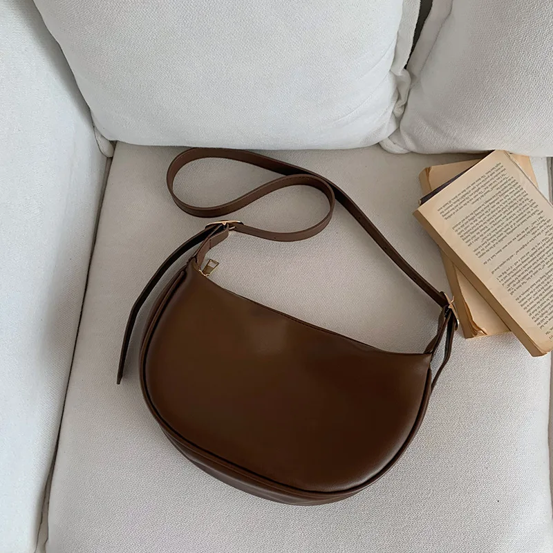 Crossbody Bag For Women Fashion Trends Portable Casual PU Leather Hobos Large Capacity Underarm Bag Dumpling Shape Shoulder Bag