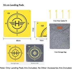 Universal Foldable Waterproof Drone Landing Pad - Double-Sided Helipad Accessory (55cm)