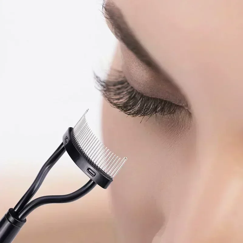 Eyelash Curler 1pc Eyelash Separator Metal Teeth Foldable Eye lash Curler Beauty Makeup Stainless Eyelashs Brush Comb Mascara Curl Make up Tool