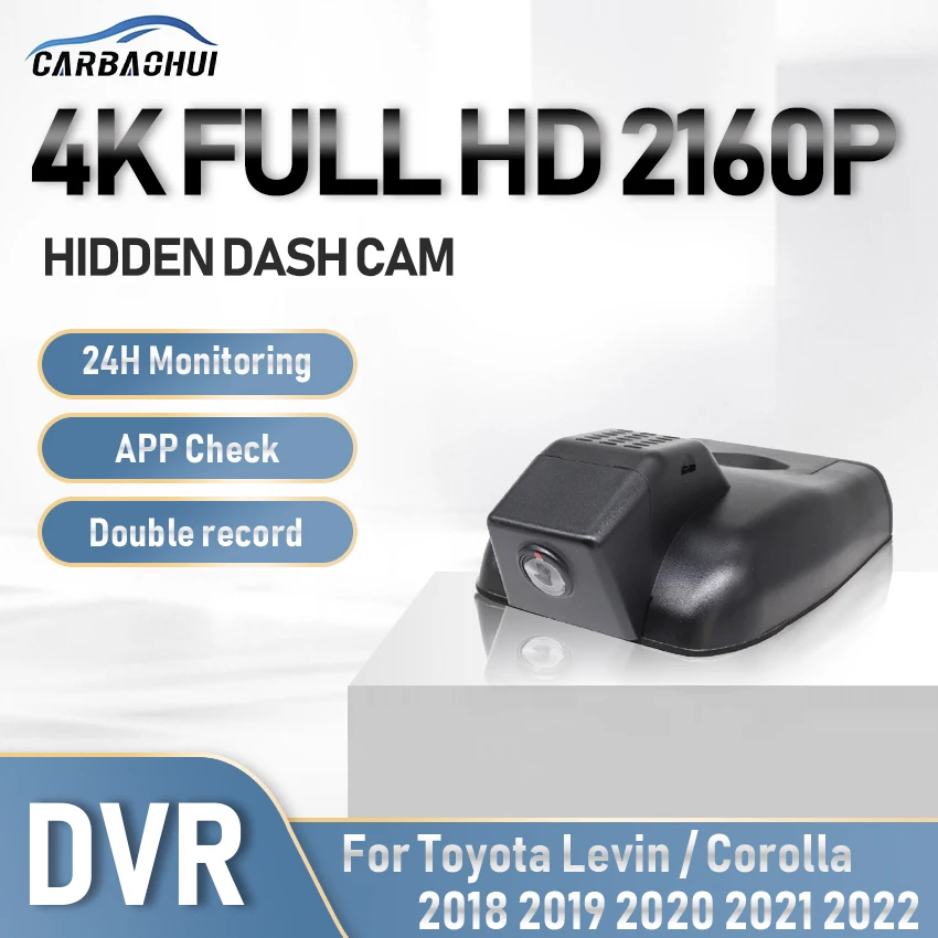 

4K HD Car Avto DVR Hidden Dash Cam Camera Wifi 24H Parking record Driving Video Recorder For Toyota Levin Corolla 2018-2022