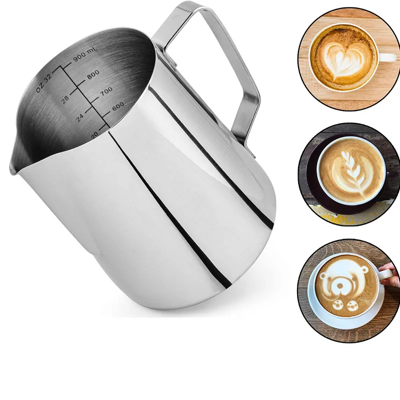 Milk Frothing Jug Stainless Steel Milk Frothing Jug Coffee Latte Art Measurement Jug Espresso Barista Tool