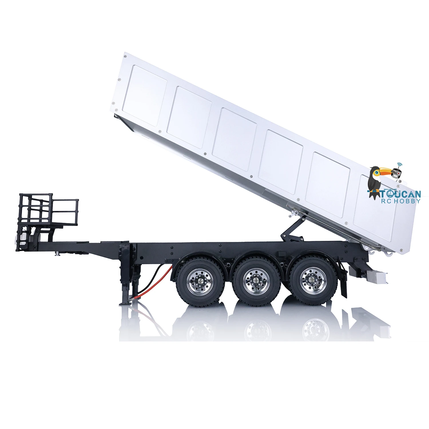 KIT 1/14 RC Dump Truck Trailer Metal Plastic Set Tipper Mechanism Dump Lorry Tractor Model Toys with Motor ToucanHobby TH01029 3