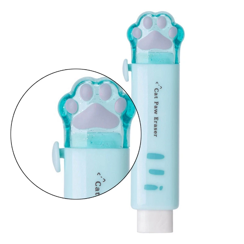 귀여운 푸시풀 디자인 고양이 발, 휴대용 고무 지우개, 귀여운 지우개, 어린이 학교 사무 용품, 선물 문구 상품