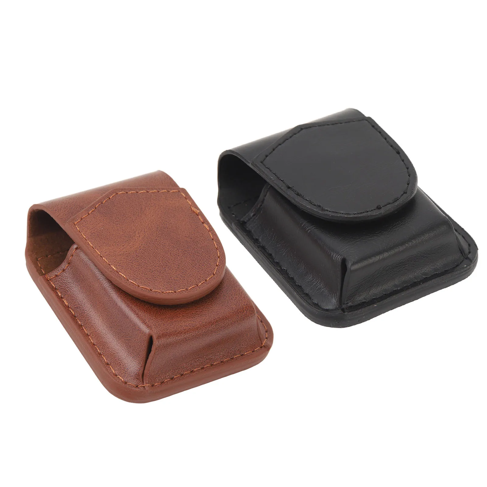 Outdoor Lighter Pouch with Pocket, Belt Loop, and Magnetic Buckle - PU Holder with Anti-Scratch Soft Lining
