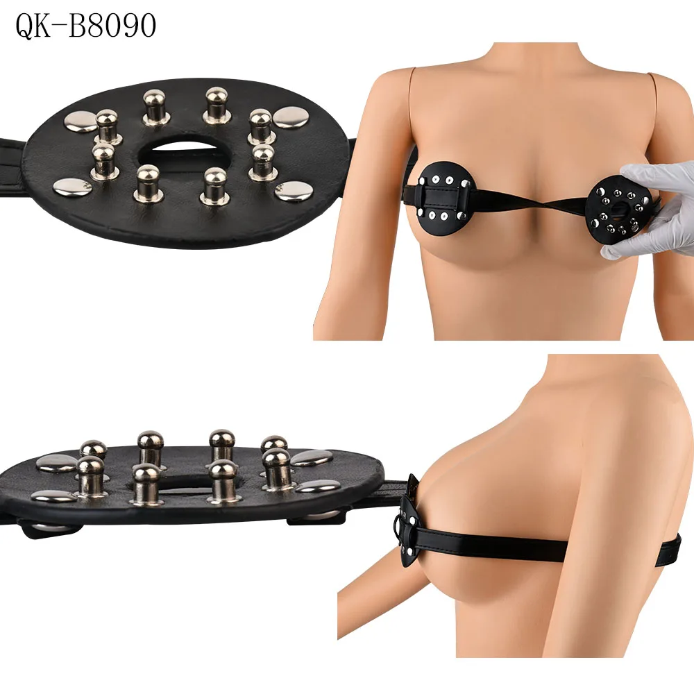 QKKQ Bra Harness Chest Bandage Straps Nipple Clamps Breast Binder Leather Belt Nipples Restraint BDSM Sex Toys For Women Men 18+