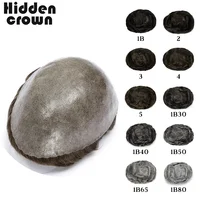 Toupee For Men Indian Human Hair Men Wig Men's Capillary Prothesis Hair Wig Male 130% Density 0.1-0.12 Thickness Skin Hair Wig 1