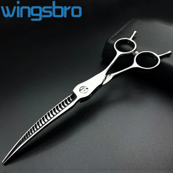 7.0 Inches Dog Grooming Shears, Curved Thinning Shark Chunker, Professional Pet Trimming Shears Tools Dog Hair Accessories