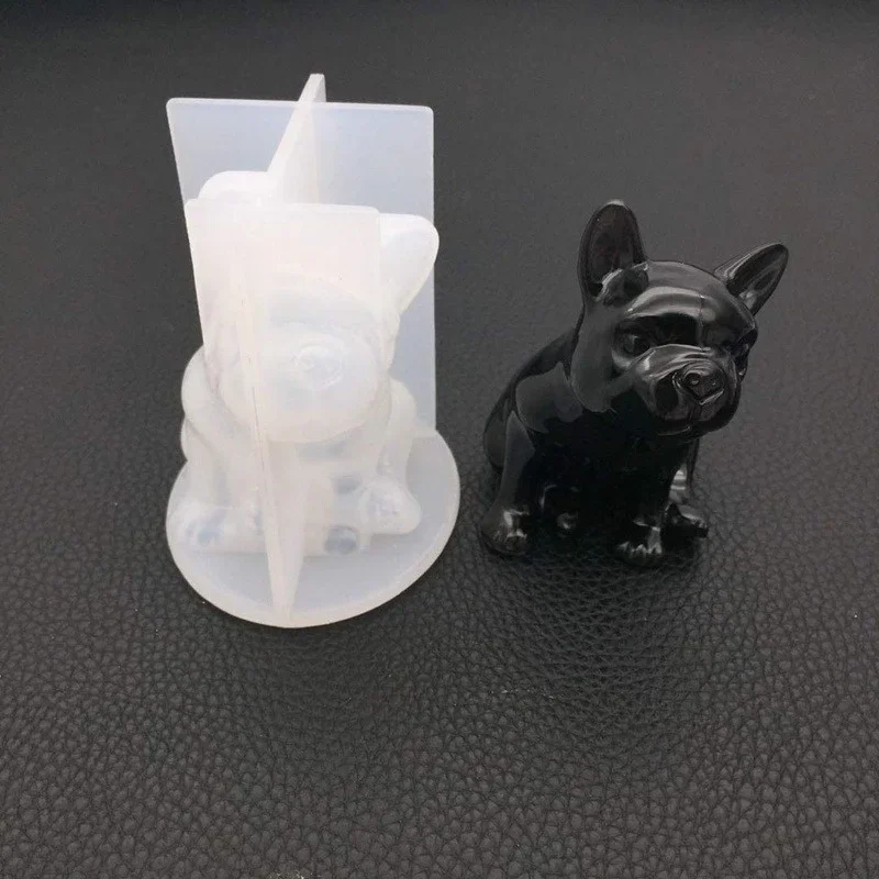 Crystal Epoxy Mould 3D French Bulldog Silicone Chocolate Shaped Dessert Decoration Baking Accessories