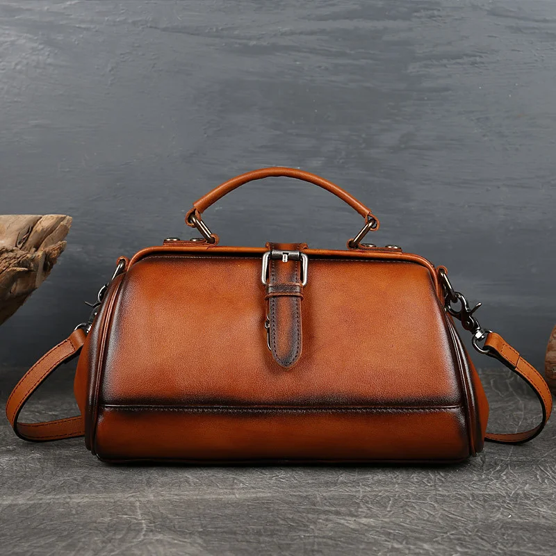 

Real leather women's bag wind crossbar handbag practical large capacity exquisite fashion handbag