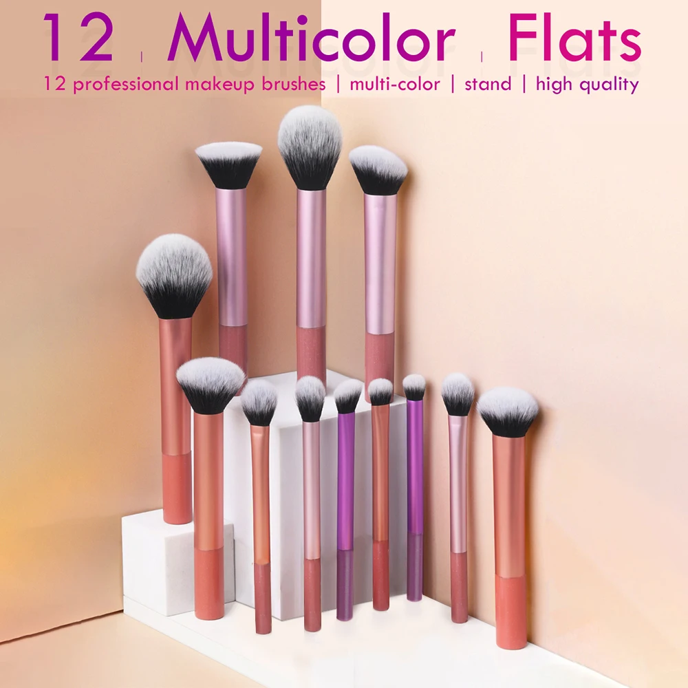 12pcs Makeup Brush Kit Soft Synthetic Hair Make Up Brushes Foundation Blush Eyeshadow Cosmetic Makeup Tools 2