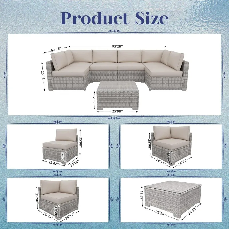 KIGOTY Patio Furniture Set 3