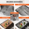 VEVOR Kitchen Sink 304 Stainless Steel Drop-In Sinks,Top Mount Single Bowl Basin  Household Dishwasher Sinks for RV Prep Kitchen 6