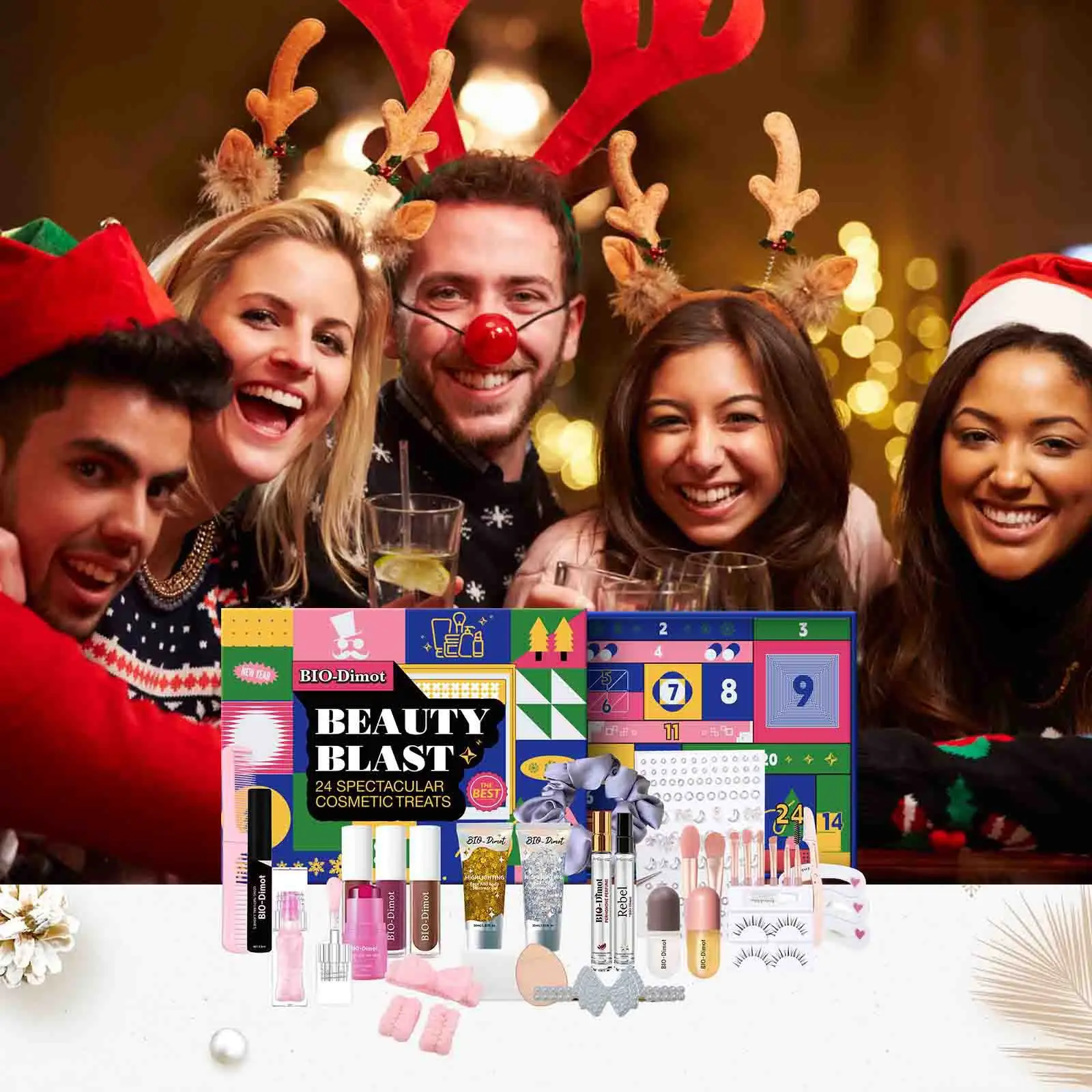 Christmas Countdown Calendar Gift Box 24pcs Makeup Set Countdown Calendar, Christmas Beauty Advent Calendar, Surprise Gifts