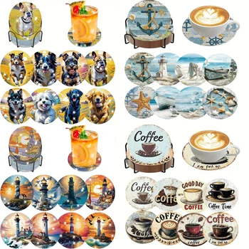 8PCS DIY Diamond Art Coaster Set 1