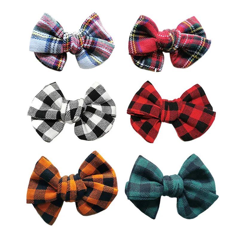 

Buffalo Plaid Hair Clips Baby Girls Hair Accessories Christmas Checkered Hair Bow Hairpins for Toddler Kids Headwear